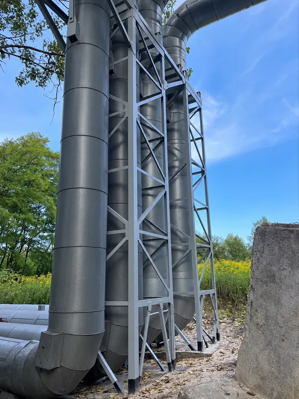 Hochanlage nach der Lackierung