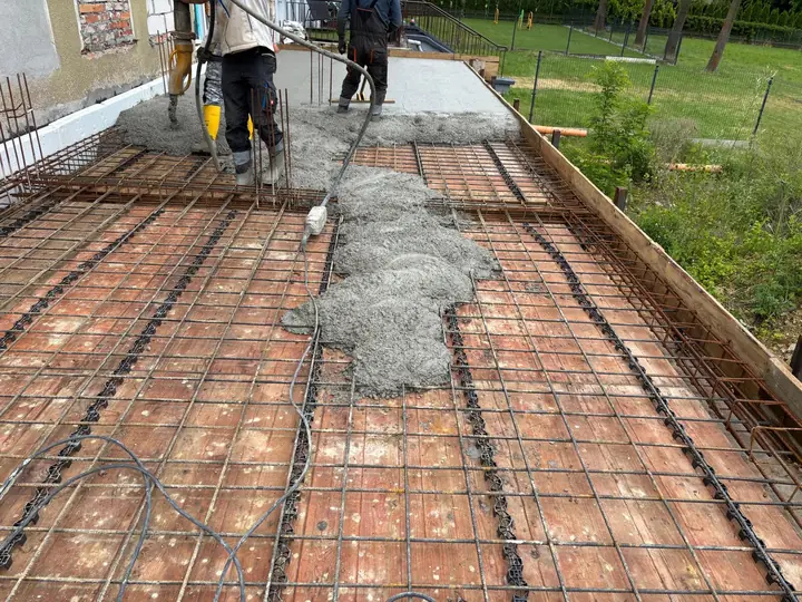 Betonieren einer Platte
